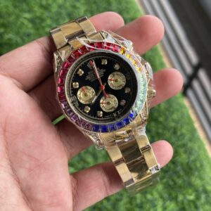 Rolex Rainbow Quartz Gold Black